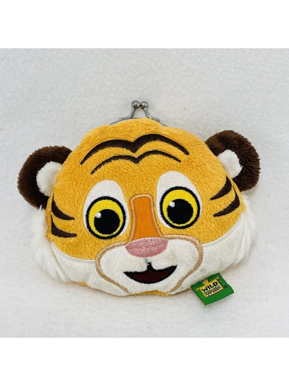 Wild Republic Tiger Plush Purse Pouch Wallet Bag Strap Mini Clasp Coin Girl Kid